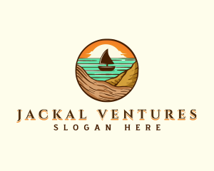 Beach Sailboat Travel logo design