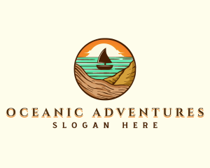 Beach Sailboat Travel logo design