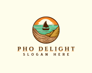 Beach Sailboat Travel logo design