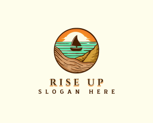 Beach Sailboat Travel logo design