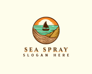 Beach Sailboat Travel logo design