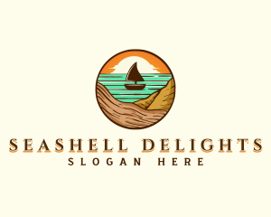 Beach Sailboat Travel logo design