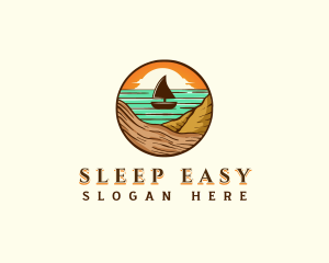 Beach Sailboat Travel logo design