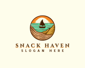 Beach Sailboat Travel logo design