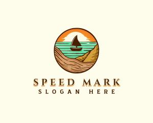 Beach Sailboat Travel logo design