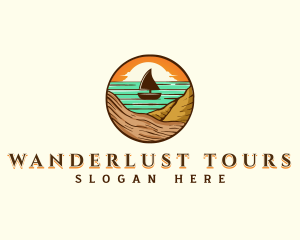 Beach Sailboat Travel logo design