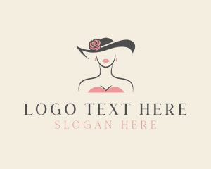 Vintage - Beauty Female Hat logo design