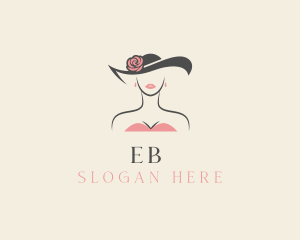 Wine Red - Beauty Female Hat logo design