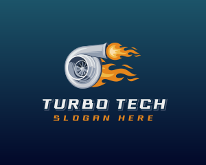 Turbo - Automotive Turbo Flame logo design