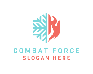 Energy - Fire Snow Hexagon logo design