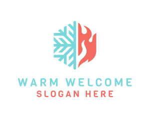 Fire Snow Hexagon logo design