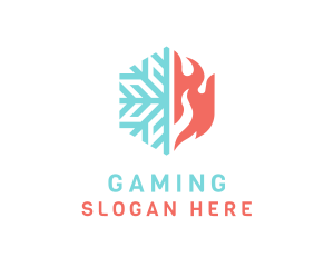 Heating - Fire Snow Hexagon logo design