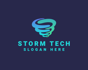 Gradient Tornado Cyclone logo design