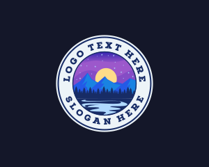 Night Moon Mountain River  Logo