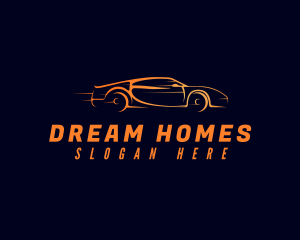 Car Rental - Fast Orange Automobile logo design
