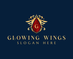 Monarchy Crown Wings logo design