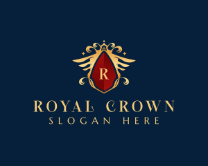 Monarchy Crown Wings logo design