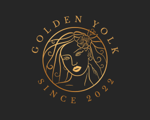 Golden Flower Lady Salon logo design