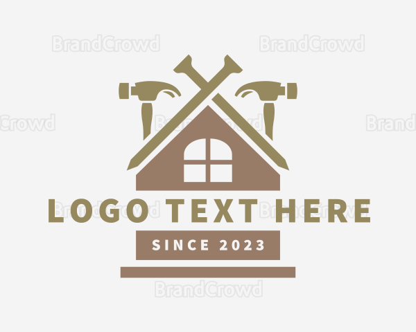 Home Repair Maintenance Hammer Logo