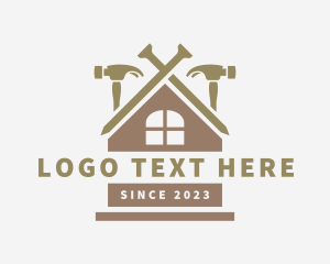 Roof - Home Repair Maintenance Hammer logo design