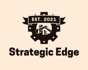 Digger - Industrial Gear Excavator Badge logo design