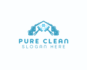 Bubbles Housekeeping Squeegee logo design