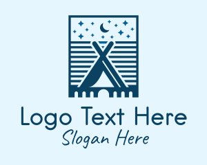 Camping Tent - Starry Night Camping logo design