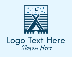 Outdoor Camping - Starry Night Camping logo design