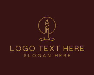Relaxing - Candle Light Flame logo design