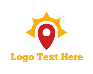 Place - Sun Location Pin logo design