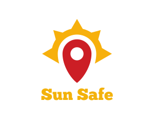 Sun Location Pin logo design