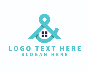 Housing - House Window Ampersand logo design