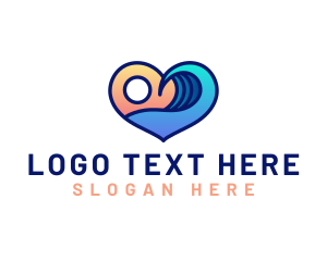 Resort - Heart Surfing Resort logo design