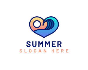  Heart Surfing Resort logo design