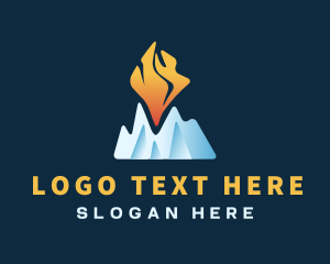 Cooling - Flame & Ice Mountain logo design