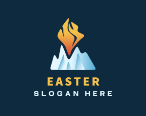 Heat - Flame & Ice Mountain logo design