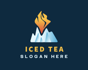 Flame & Ice Mountain  logo design