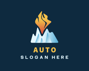 Cold - Flame & Ice Mountain logo design