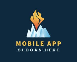 Hot - Flame & Ice Mountain logo design
