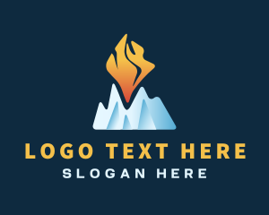 Hot - Flame & Ice Mountain logo design