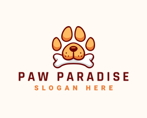 Dog Paw Bone logo design