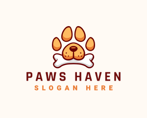 Dog Paw Bone logo design