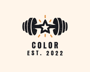 Fit - Star Fitness Barbell logo design