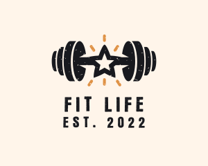 Star Fitness Barbell logo design