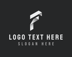 Grayscale - Origami Fold Business Letter F logo design