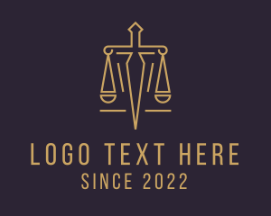 Judge - Sword Scale Law Justice logo design