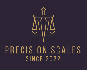 Sword Scale Law Justice logo design