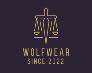 Court - Sword Scale Law Justice logo design