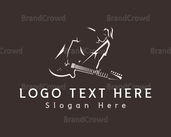 Rocking Guitar Musician Logo