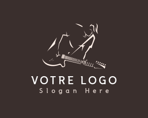 Bar - Rocking Guitar Musician logo design